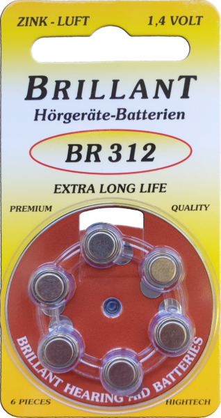 Hörgerätebatterien Brillant BR 312