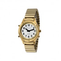 Blindenarmbanduhr White Edition Gold-Metall 