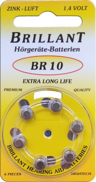 Hörgerätebatterien Brillant BR 10