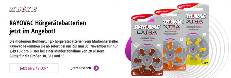 Hörgerätebatterien von Rayovac