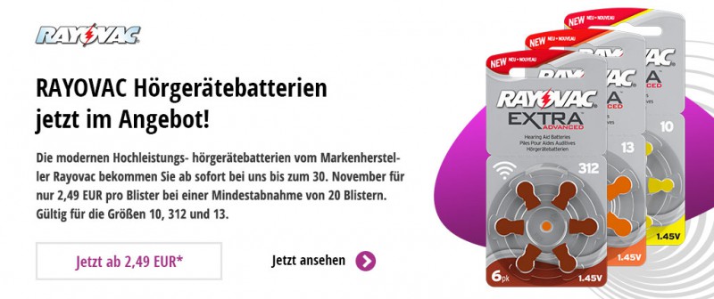 Hörgerätebatterien von Rayovac