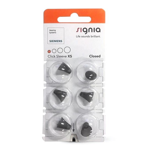 Signia Click Sleeves Closed (6 Stück) für Siemens, Signia und Audio Service IdOs und Ex-Hörer